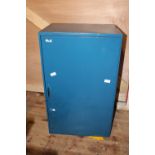A blue painted metal storage cupboard collection only