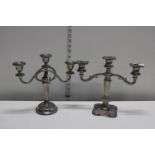 Two plated candelabra