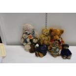 A box of assorted collectable bears