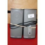A pair of Bose speakers