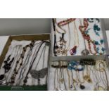 Three trays of costume jewellery