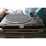 A Technics turntable & Philips DVD player