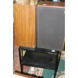 A pair of vintage acoustic AR speakers a/f and acoustic speaker stand collection only