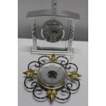 A vintage barometer & timepiece
