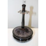 A tortoiseshell and silver inlaid hat pin stand
