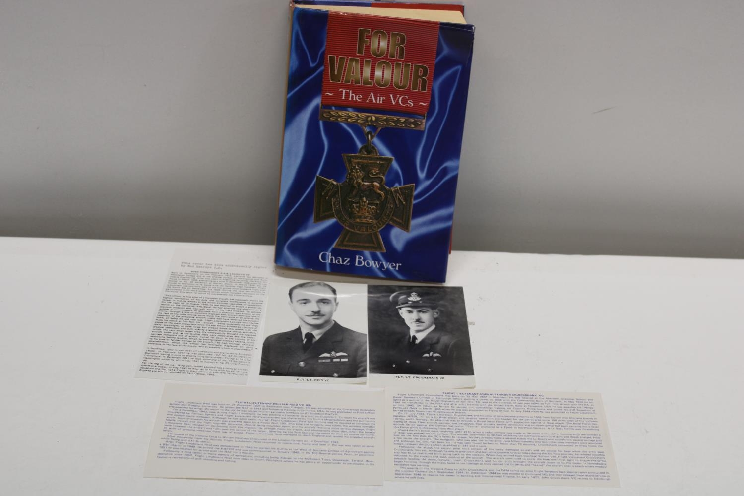 A For Valour 'The Air VC's hard back book signed by two RAF members that were awarded the Victoria