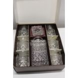 A boxed set of vintage Bohemian glass ware