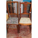 Two vintage Edwardian chairs collection only