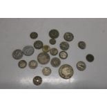 A selection of vintage silver World coins