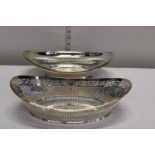 Two silver plated baskets. One by Mappin & Webb & the other by Walker & Hall