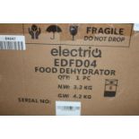 A boxed electric food dehydrator