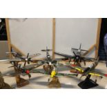 A selection of six large scale WW2 period aircraft models largest 40cm x 32cm (some minor damage)