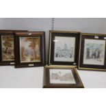 A selection of framed artwork