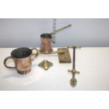A selection of vintage copper & brass ware