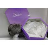 A vintage Ladies Silver Fox fur hat in box