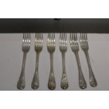 Six Victorian hallmarked silver forks 282 grams