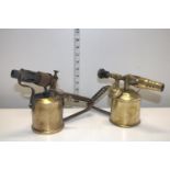 Two vintage Swedish made brass blow lamps. Optimus 406 & Max Sievert