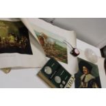 A selection of antique lithographic prints