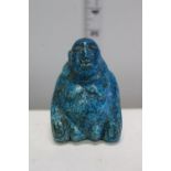 A Turquoise coloured carved Chinese Buddha