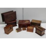 A selection of various wooden boxes a/f