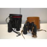 Two pairs of cased binoculars Ajax & Prinz