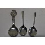 A pair of hallmarked silver spoons & Norwegian 830 silver spoon