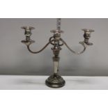 A silver plated candlestick