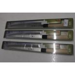 Three Japanese professional Kitchen Knives