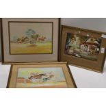 Three collectable Van Hagan water colours