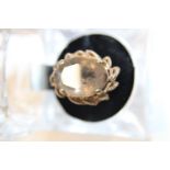 A large vintage 9ct gold & smokey quartz ring