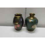 Two Enamel on Brass Vases