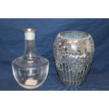 Two contemporary glass vases