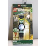 A boxed Star Wars Lego wristwatch