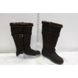 A new pair of ladies suede boots size 3
