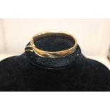 9ct gold bangle with safety chain 12.6g