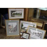 A selection of framed prints and artwork etc collection only