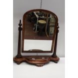 An antique swivel dressing table mirror with compartment 79x74cm collection only