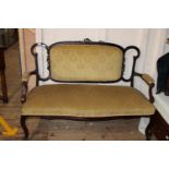 An Edwardian two seater settee 137x97cm collection only