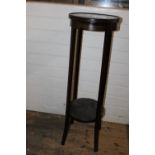 A mahogany plant stand with lower shelf 96cm collection only