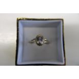 A 9ct gold amethyst set ring size L