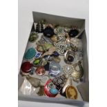 A job lot of costume jewellery pendants etc