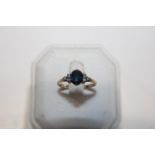 A 9ct gold sapphire cluster ring