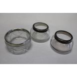 Three hallmarked Sterling silver salts