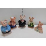 A set of five Natwest piggy's by Wade