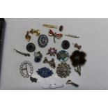 A selection of costume brooches