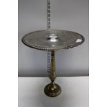 A brass & silver plated cake stand