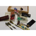 A selection of vintage darts etc