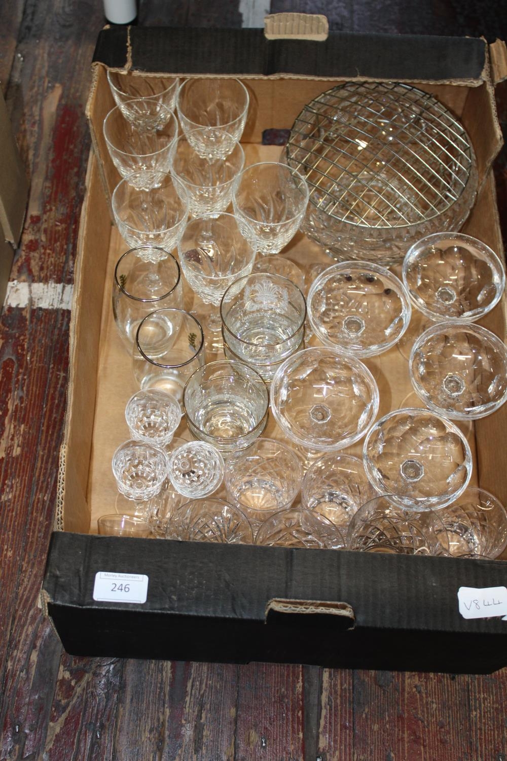 A selection of vintage crystal & other glass wares Postage unavailable