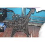 A pair of cast iron bench ends. Collection only