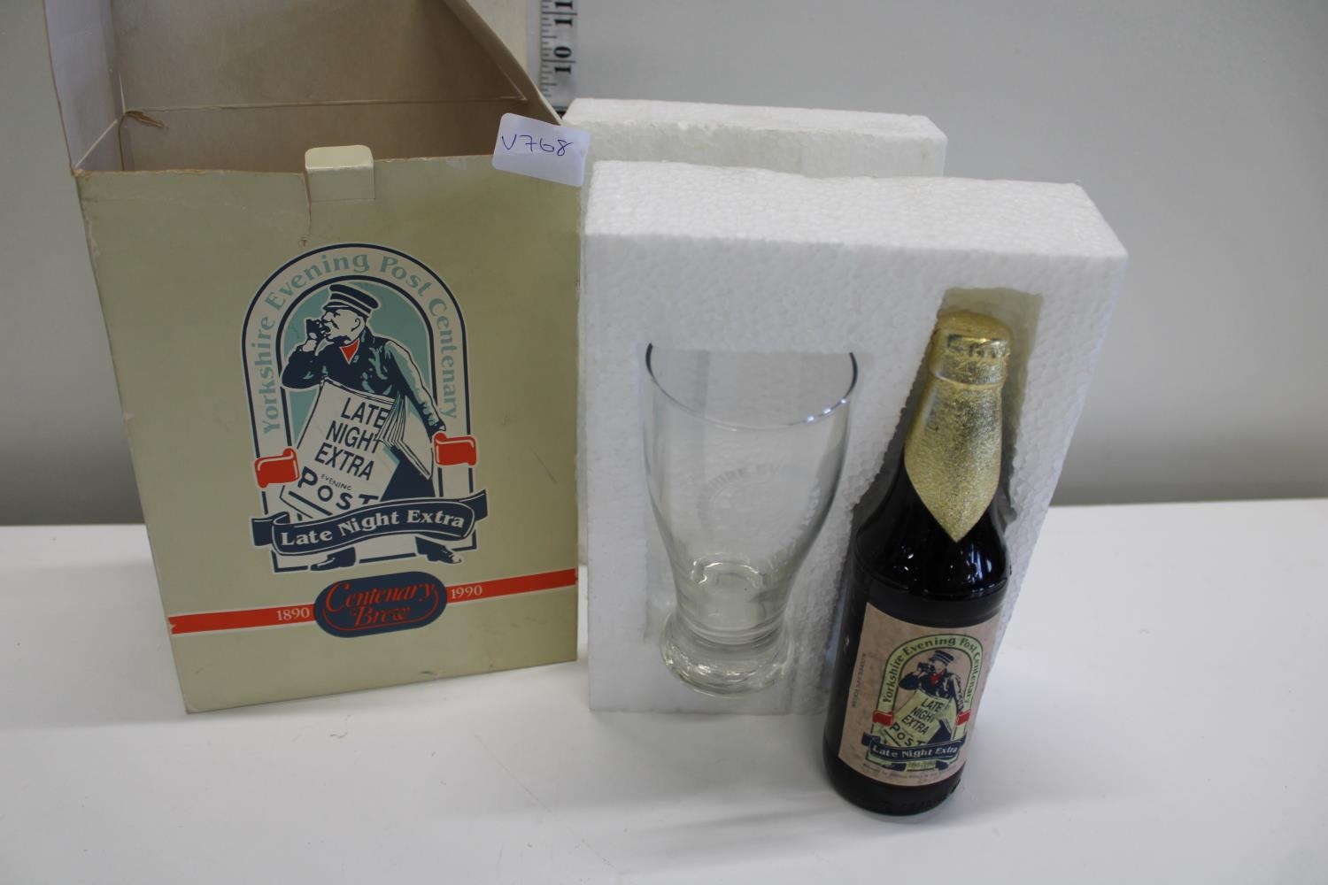 A bottle and glass set celebrating 100 years of the Yorkshire Evening Post